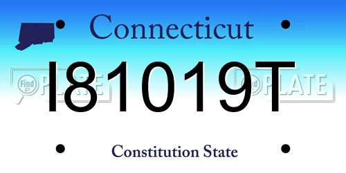 I81019T Connecticut License Plate