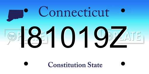I81019Z Connecticut License Plate