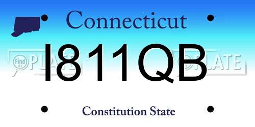 I811QB Connecticut License Plate