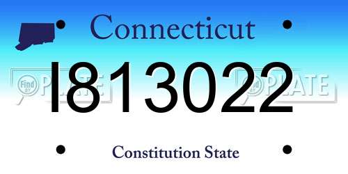 I813022 Connecticut License Plate