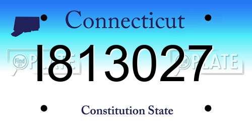I813027 Connecticut License Plate