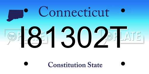 I81302T Connecticut License Plate