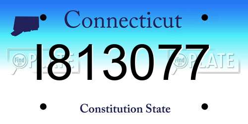 I813077 Connecticut License Plate