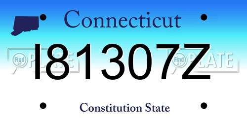 I81307Z Connecticut License Plate