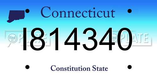 I814340 Connecticut License Plate