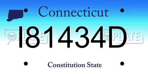 I81434D Connecticut License Plate