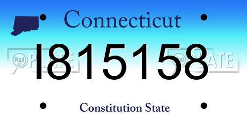 I815158 Connecticut License Plate