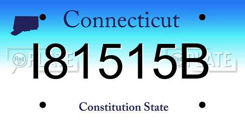 I81515B Connecticut License Plate