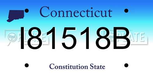I81518B Connecticut License Plate