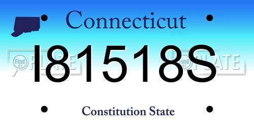 I81518S Connecticut License Plate