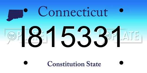 I815331 Connecticut License Plate