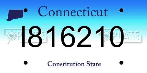 I816210 Connecticut License Plate