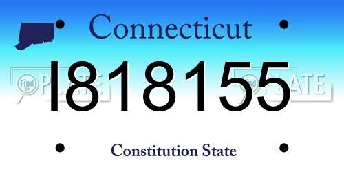 I818155 Connecticut License Plate
