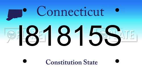 I81815S Connecticut License Plate