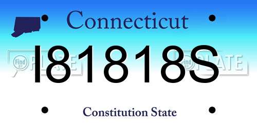 I81818S Connecticut License Plate