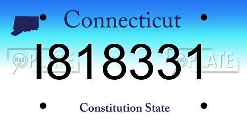 I818331 Connecticut License Plate