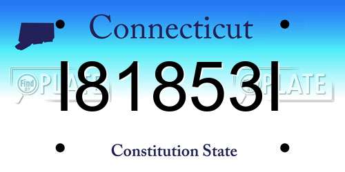 I81853I Connecticut License Plate