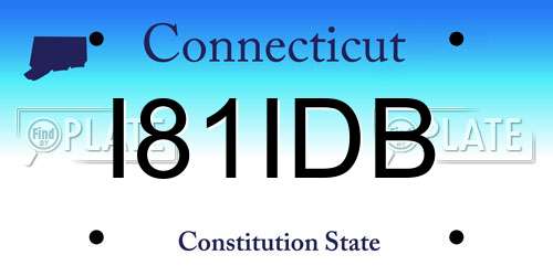 I81IDB Connecticut License Plate