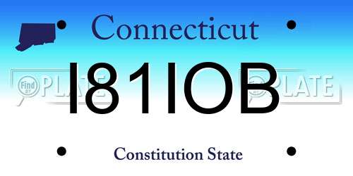 I81IOB Connecticut License Plate