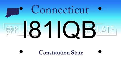 I81IQB Connecticut License Plate