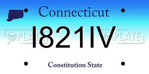 I821IV Connecticut License Plate