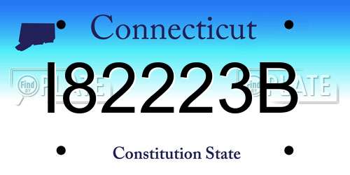 I82223B Connecticut License Plate