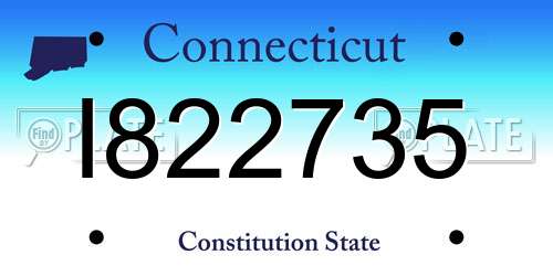 I822735 Connecticut License Plate