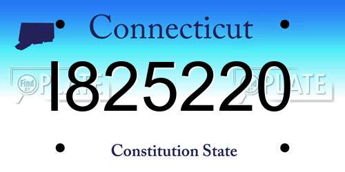 I825220 Connecticut License Plate