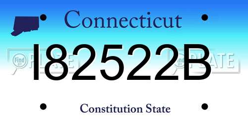I82522B Connecticut License Plate