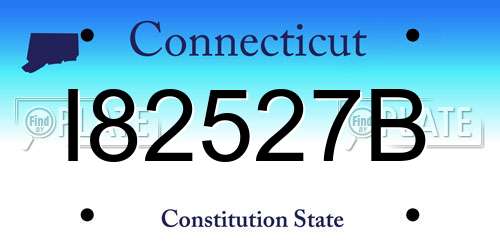 I82527B Connecticut License Plate