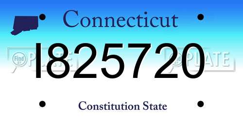 I825720 Connecticut License Plate