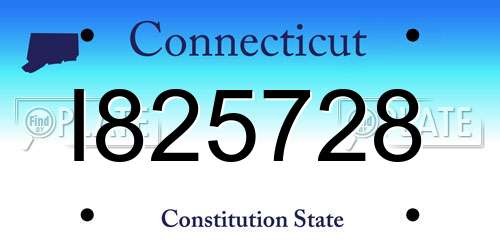 I825728 Connecticut License Plate