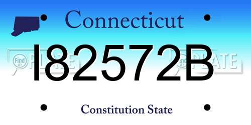 I82572B Connecticut License Plate