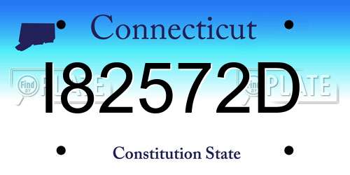 I82572D Connecticut License Plate