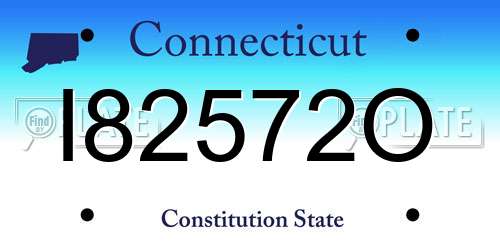 I82572O Connecticut License Plate