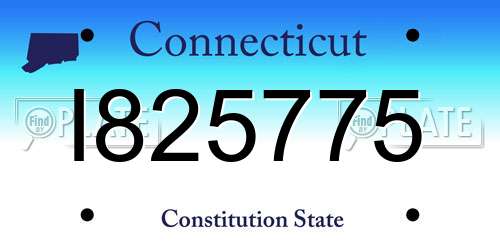 I825775 Connecticut License Plate