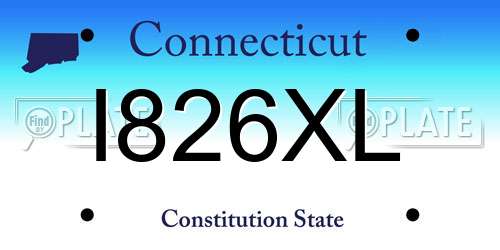 I826XL Connecticut License Plate