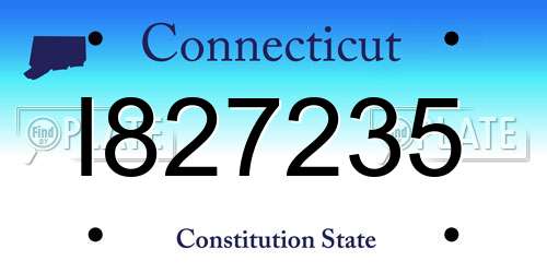 I827235 Connecticut License Plate