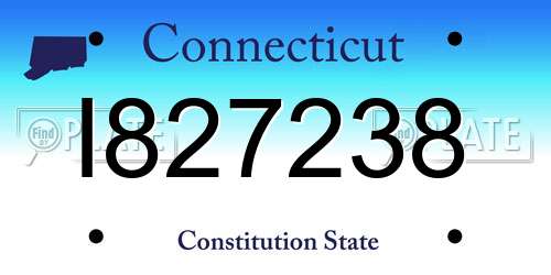 I827238 Connecticut License Plate