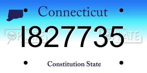 I827735 Connecticut License Plate