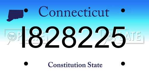I828225 Connecticut License Plate