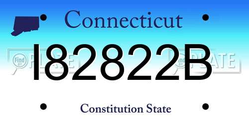 I82822B Connecticut License Plate