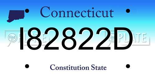 I82822D Connecticut License Plate