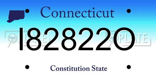 I82822O Connecticut License Plate