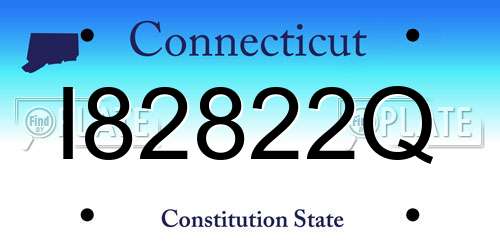 I82822Q Connecticut License Plate