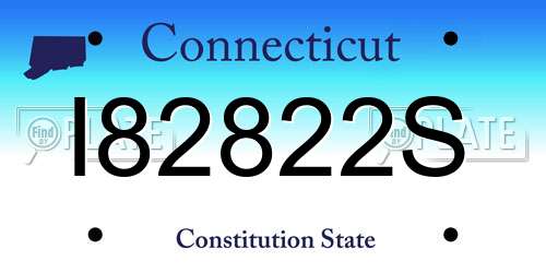I82822S Connecticut License Plate
