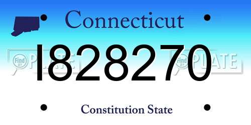 I828270 Connecticut License Plate