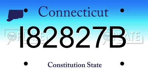 I82827B Connecticut License Plate