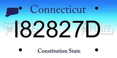 I82827D Connecticut License Plate