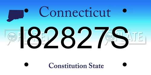 I82827S Connecticut License Plate